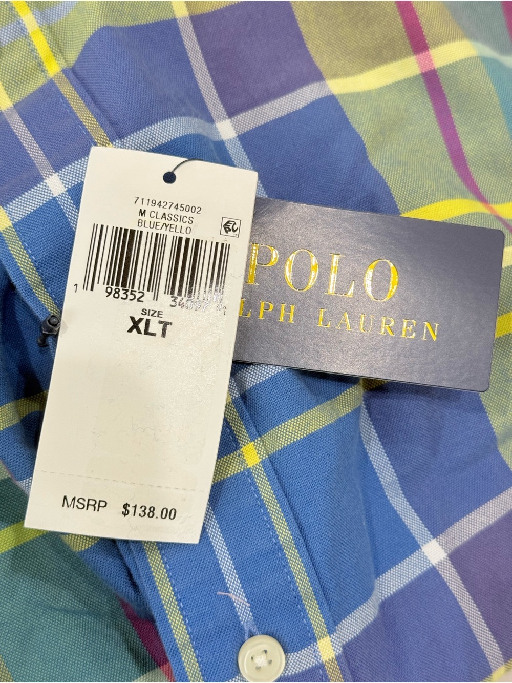 Polo Ralph Lauren XLT 100% Cotton Madras Plaid Button Down Long Sleeve Shirt NWT - Picture 13 of 15